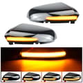 1 par dynamiske LED blinklys til sidespejl til Dodge Ram 1500 2009-2018 (Transparent Sort)