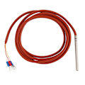 Miniatyrbilde 1 av 5: PT100 RTD Temperatursensor 6mmx80mm Klasse B 2M Silikongelbelagt Ledning Motstand Pt 100 Rustfri