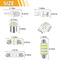 Pikkukuva 4 / 5: 42 kpl auton LED-valot, auton sisätilan mini-lampun sarja T10 leveysilmastinvalo kaksoiskärki lukulampi rekisterikilven valo sisävalo oven valo
