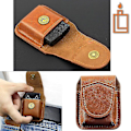 Miniatyrbillede 1 af 5: Læder lighter etui håndlavet hylster bæltestrop clip pose holder til Zippo