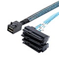 Pikkukuva 2 / 5: Mini SAS HD 12G SFF8643 - 4 SAS 29 Pin SFF8482 -kaapeliliittimet 15 Pin SATA -virtaliittimellä Co