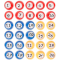 Miniatyrbilde 1 av 2: 30 stk Bingo-kuler Nummererte Lottokuler Spillkuler Rekvisitter Plastutskiftningsnummerkuler
