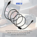 Miniatyrbillede 5 af 5: Sort USB 2.0 A til 8-Pin Mini B Kabel m/ Ferrit - 1.5M / 59 Tommer til Nikon CoolPix P90
