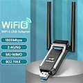 Miniatyrbilde 2 av 5: EDUP AX1800M USB WIFI 6 Adapter 802.11Ax for PC, USB 3.0 Wifi Dongle 5 GHz/2.4 GHz Høy Gain Trådløs