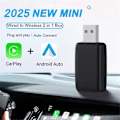 Pikkukuva 2 / 5: 2-in-1 Langaton CarPlay-sovitin ja Android Auto -langaton sovitin Plug and Play -johdollinen langattomaan sovittimeen autoihin