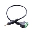 3,5 mm skruvterminaladapter högtalarkabel 4-kärnig stereo Trrs