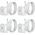 Miniatyrbillede 1 af 3: iPhone-lader - Hurtiglader - Adapter + Kabel 20W USB-C Hvid 4-pak iPhone