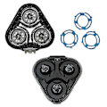 Miniatyrbillede 4 af 5: Shaverhoved til Philips S5000 S5370 S5571 S5420 S5140 S5078 - Sort - Ægte reservedel