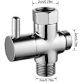 Miniatyrbilde 2 av 5: 3-veis bryterventil, bryterventil, g 1 / 2, massiv messing, dusj, adapter, bryterventil, kobber, krom