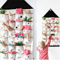 Miniatyrbillede 1 af 3: 24 Lommer Stof Julekalender Til Hængende Julepynt Fest Advent Snøreposer Pynt