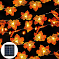Miniatyrbild 1 av 5: Höstdekoration 20 LED konstgjorda löv lönnlöv fallande ljusslinga dekor Halloween jul