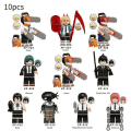 Miniatyrbild 1 av 5: 10 st/set Chainsaw Man Byggklossar Minifigurer Denji Makima Power Montering Actionfigurer Leksaker Barn Fans Samlarobjekt Modellgåva