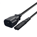 Pikkukuva 1 / 5: IEC 3-nastainen C14 uros - C7 naaras muunninadapterikaapeli PDU UPS -vedenkeittimelle