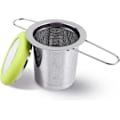 Miniatyrbillede 1 af 5: Fenshine Te-infuser i Rustfrit Stål - Te-si - Foldbar Håndtag - Te-filter - Ekstra Fint Masket Si - Brygningskurv Med Låg Til Løse Blade (Grøn