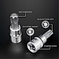 Miniatyrbilde 4 av 5: 13 stk. Star Torx Bit Socket Sett T8-T70 H2-H14, CRV-piper 1/4 tommer, 3/8 tommer og 1/2 tommer Drive for Håndbruk