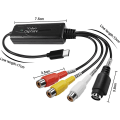 Pikkukuva 2 / 5: RCA AV - USB-C -muunnin Videon tallennus korttisovitin 1 kanava AV NTSC PAL Video S-Video/komposiitti