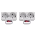 Miniatyrbillede 1 af 5: Stikkontakt Adapter, Dobbelt Stik til Stikkontakt, Dobbelt Stikkontakt med Afbryder 3800W til Kontor, Hjem eller Rejse, EU Stik (2 Pak)