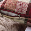 Miniatyrbilde 3 av 5: SZTXJ Sett med 2 Dekorative Putesett Plaid Tartan Lin Rustikk Bondegård Kvadratisk Putetrekk for Høst Høstdekor Benk Sofa Sofa Bil Soverom