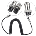 Miniatyrbild 3 av 3: 70 cm flygmikrofonkabel för Kenwood-transceiver MC-60 svart slitstark