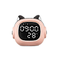 Miniatyrbild 1 av 5: Rolig Digital Kattväckarklocka med Bluetooth-högtalare - Rosa