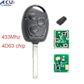 Miniatyrbilde 1 av 5: 3-knapps fjernkontrollbilnøkkel 433Mhz for Ford Focus Fiesta Fusion C-Max for Mondeo Galaxy C-Max S-Max med 4D63 Chip HU101 Yalo