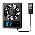 Miniatyrbild 1 av 5: Smart kylfläkt för reptilbur med LED-display, stark vind, ventilationsfläkt, låg ljudnivå