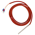 Miniatyrbilde 3 av 5: PT100 RTD Temperatursensor 6mmx80mm Klasse B 2M Silikongelbelagt Ledning Motstand Pt 100 Rustfri