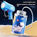 Miniatyrbild 3 av 5: Automatisk bubbelkanon med LED-belysning - Handhållen elektrisk bubbelpistol för utomhusfester, blå A
