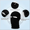 Miniatyrbilde 2 av 5: 3 stk Balaclava med 2 huller, Full Face Ski Mask, Nøytral Svart Lycra Ski Mask, Lett Pustende Hjelmforing, Balaclava Hodeplagg for Motorsykkel