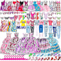 Miniatyrbild 1 av 4: 50 st/set Barbie Dockkläder Skor Smycken Kläder Tillbehör Klä Upp Spel För 30cm Dockor - shengX