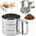 Miniatyrbilde 4 av 5: Lett å rengjøre rustfritt stål melsikt - Halvautomatisk håndholdt sikt for baking, kaffe & melis - Holdbar, rustfri kjøkkenutstyr