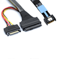 Pikkukuva 4 / 5: Gen5 MCIO Slimline SFF-8654 4I - SAS 8639 U.2 -sovitinkaapeli + 15P SATA-virtakaapelin muunninjohto C