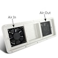 Miniatyrbillede 5 af 5: RV Sidemonteret Udløbsdækning RV Radiator Udstødningsventilator RV Støvbestandig Til RV Trailere Campingvogne Campere