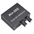 AU-202 2 Input 2 Output Stereo Mixer Audio Distributor til Hovedtelefon Ekstern Strøm AMP Volume Alene