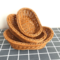 Pikkukuva 3 / 5: Wicker-punotut leipäkori tarjoilukorit 3 kpl, säilytyskori ruoalle, hedelmille, kosmetiikalle, pöydälle ja kylpyhuoneeseen