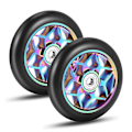 Pikkukuva 1 / 4: 2 kpl Scooter-tarvikkeita 110 mm Scooter-pyöriä Värikkäitä Pu-pyöriä Paksuja Stunt-auton pyöriä Laakereilla