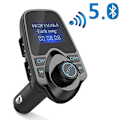 Pikkukuva 1 / 3: Langaton Bluetooth 5.0 Auton FM-lähetin Musiikki Mp3-soitin Kaksi USB-latausadapteri Handsfree Auton sarja Tukee U-levyä TF-korttia Aux-tulo