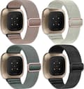 4-pack Stretch Nylonband: Fitbit Versa 4/3/Sense, Justerbart Sportband