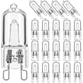 Miniatyrbillede 1 af 4: 20 stk. G9 halogen pærer, 40W klare halogenlamper dæmpbare, varm hvid 2800K til lysekroner, pendler, landskabsbelysning