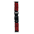 Pikkukuva 2 / 4: Apple Watch 123/456/789/Se 38/40/41Mm:n Kaksoiskerros Ulkoilma Paracord Nylon Ranneke Musta ja Punainen