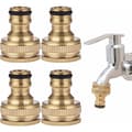 Sett med 4 messing slangekoblinger - 1/2\" og 3/4\" adapter slangekobling - Utvendig gjenge for hjem og hage - Fei Yu