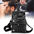 Miniatyrbillede 4 af 5: Saks Holster Pung, PU Læder Barber Hårklippesaks Holster, Hårstylist Værktøjspose, Hår Salon Saks Opbevaring Taljepose til Frisør(B