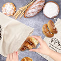 Miniatyrbilde 2 av 5: Linen Brødposer For Hjemmelaget Brødbeholder, 2 stk 30x40cm Ubleket & Gjenbrukbar Brødoppbevaring, N