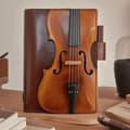Miniatyrbillede 4 af 4: Vintage violin læder notesbog, læder dagbog, håndlavet genopfyldelig notesbog, PU læder notesbog til studier, lærere, universiteter