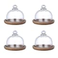 Multifunktionell Mini Dessert Serveringsställ Kakfat med Kupol Lock Platta Kakplatta Hotell (4-pack)
