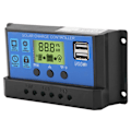 Pikkukuva 2 / 5: 20A Aurinkopaneelien Lataussäädin Ohjain Kaksois-USB:llä ja LCD-Näytöllä - PWM 12V/24V (YJSS-20A)