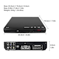 Miniatyrbilde 2 av 5: DVD-spiller for TV, alle regioner, DVD- og CD-spiller med AV-utgang, innebygd / NTSC, USB-inngang, fjernkontroll