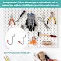 Pikkukuva 4 / 5: 228 kpl Pegboard-koukkusarja metallikoukuilla, Pegboard-laatikoilla, Peg-lukoilla järjestämiseen