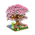 Miniatyrbilde 2 av 3: 2008 stk Sakura Tree House Mikro Byggeklosser Sett Arkitektur Mini Klosser av Kirsebærblomst Bonsai Modell, Lekegaver for Barn