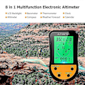 Miniatyrbild 4 av 5: Elektronisk Digital Höjdmätare 8 I 1 Multifunktionell LCD Bakgrundsbelysning Mini Höjdmätare Barometer Kompass Termometer Väderprognos Klocka Kalender För Utomhusbruk